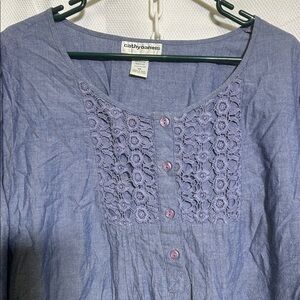 Cathy Daniels light weight blue Top 3 X